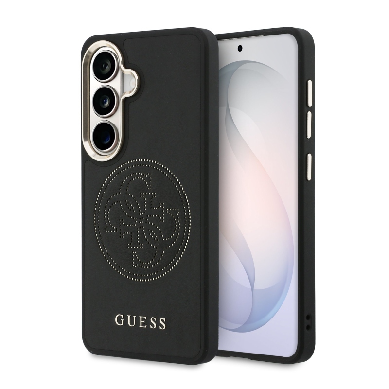 Guess PU perforovaný zadný kryt s logom 4G pre Samsung Galaxy S26 Black