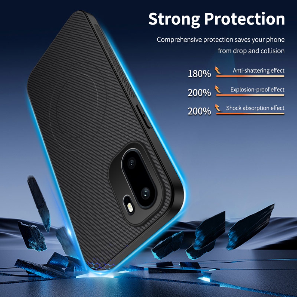 WLF gélový obal s pevným chrbtom a MagSafe na OnePlus 15R 5G - čierny