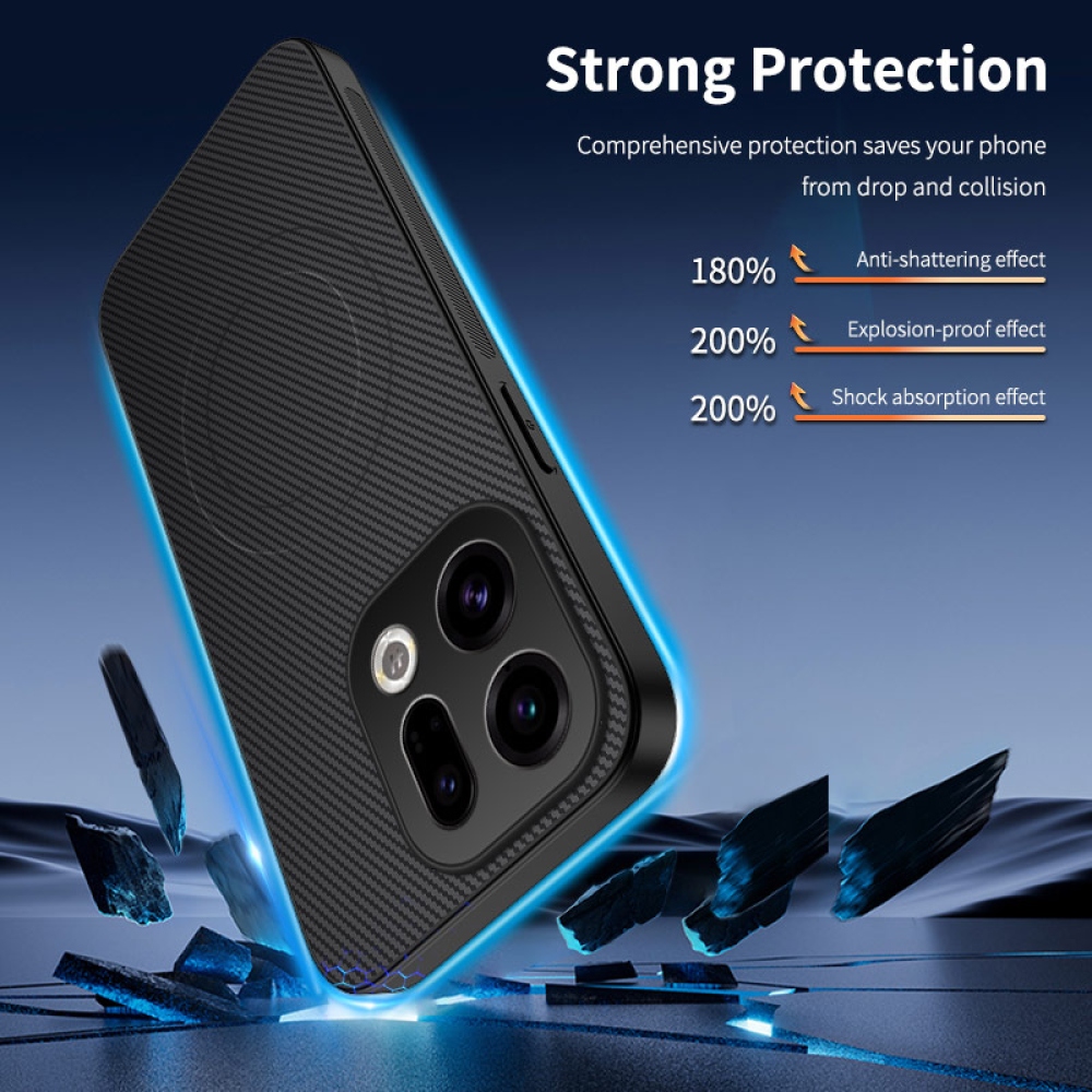 WLF gélový obal s pevným chrbtom a MagSafe na Oppo Find X9 5G - čierny