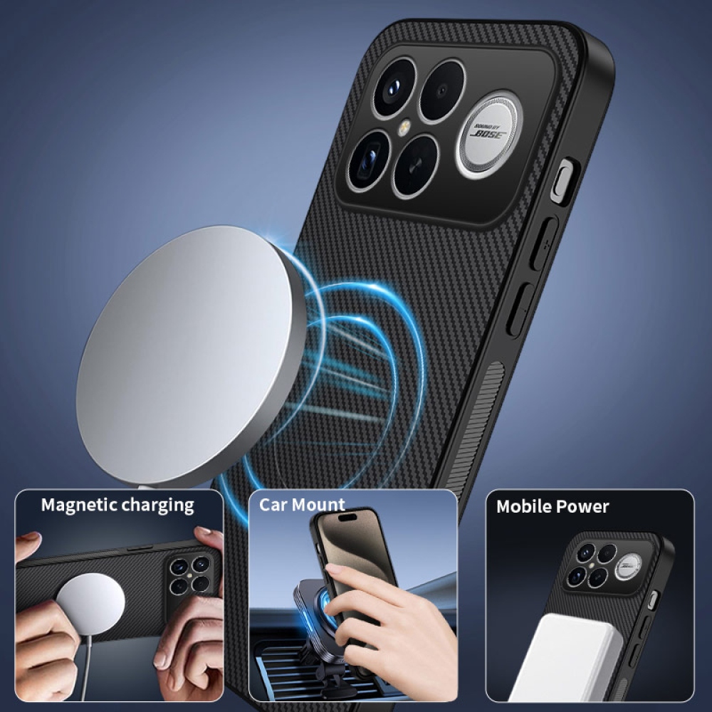 WLF gélový obal s pevným chrbtom a MagSafe na Xiaomi Poco F8 Ultra 5G - čierny