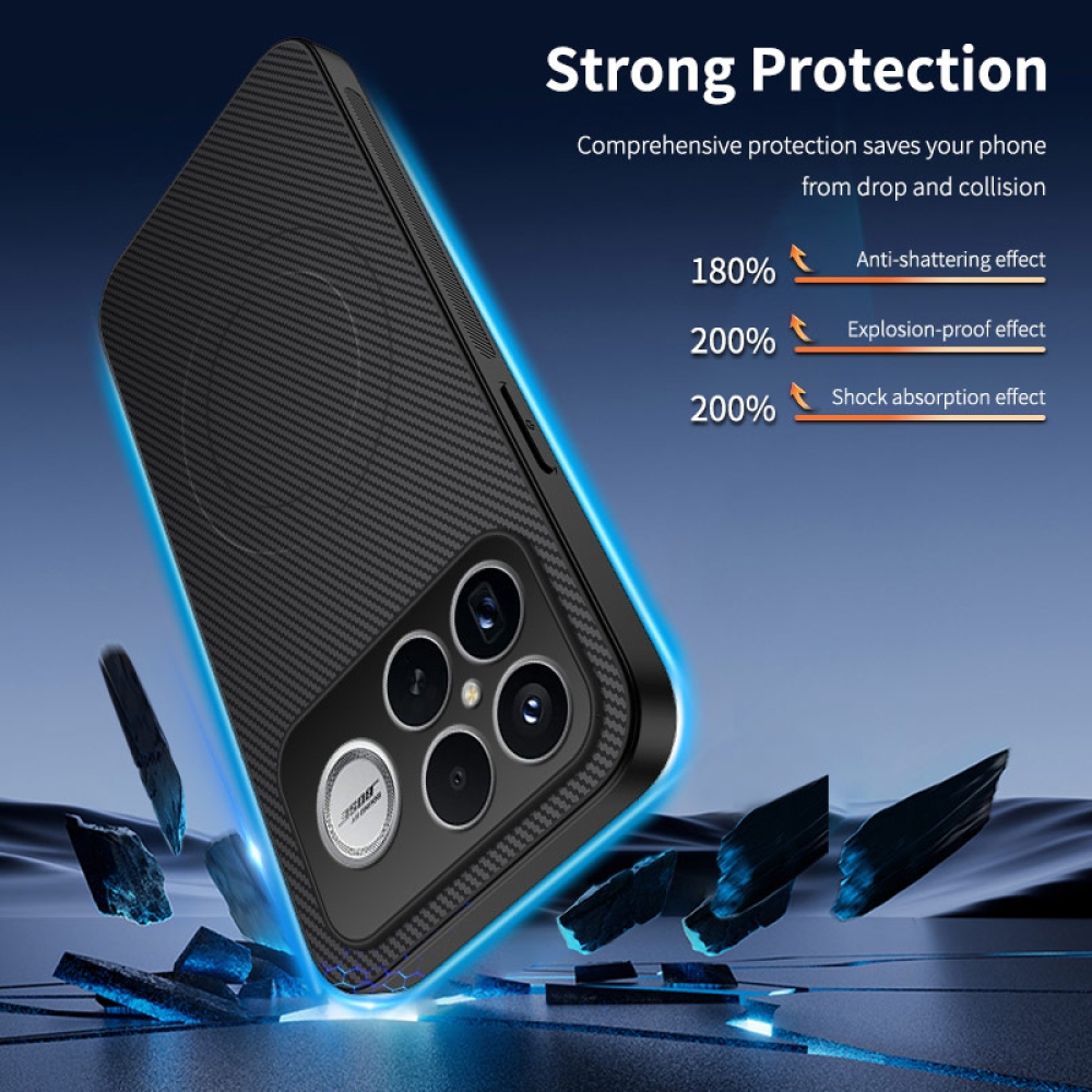 WLF gélový obal s pevným chrbtom a MagSafe na Xiaomi Poco F8 Ultra 5G - čierny