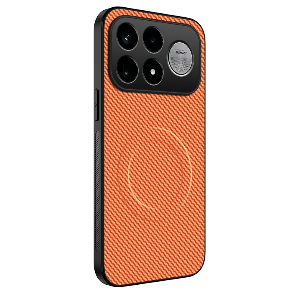 WLF gélový obal s pevným chrbtom a MagSafe na Xiaomi Poco F9 Ultra 5G - oranžový
