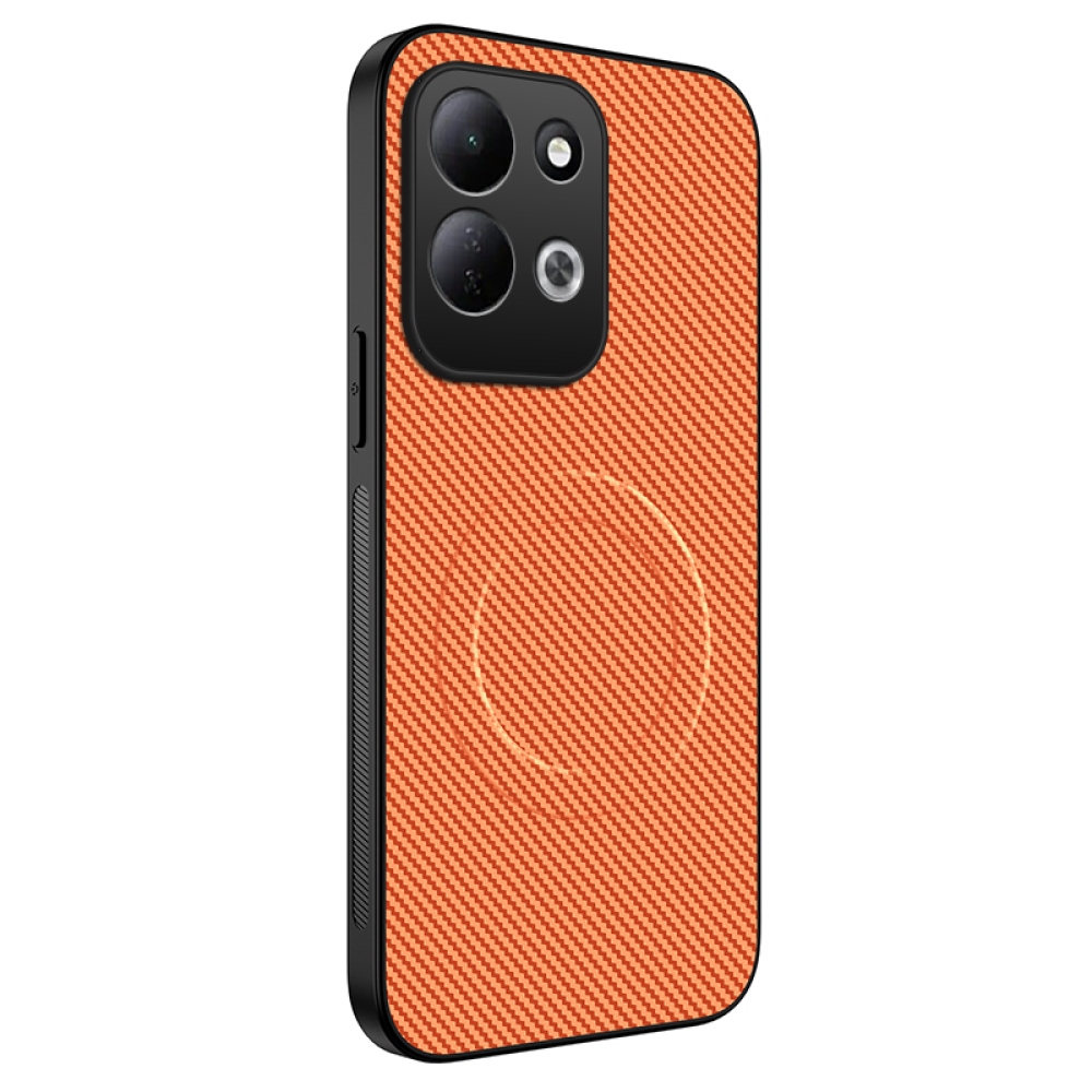 WLF gélový obal s pevným chrbtom a MagSafe na Xiaomi Redmi 17 4G/5G - oranžový