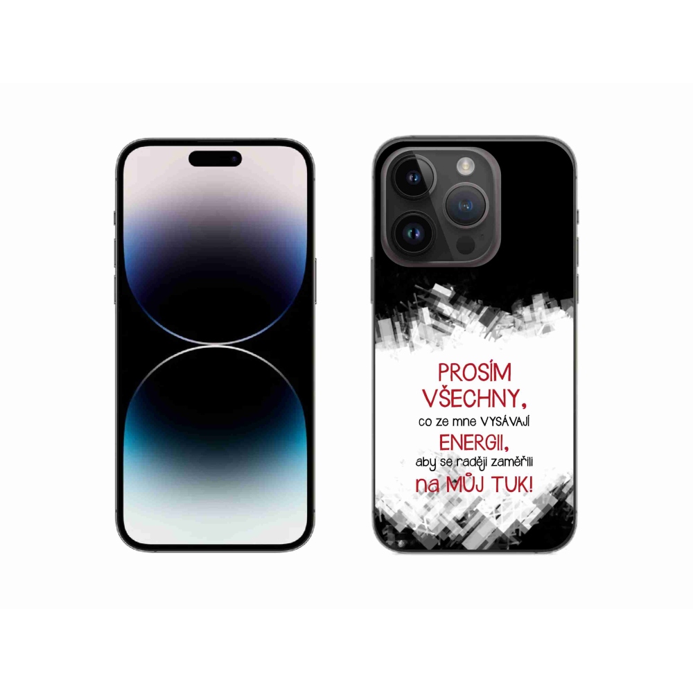 Gélový kryt mmCase na iPhone 14 Pro 6.1 - vtipný text 1 červený