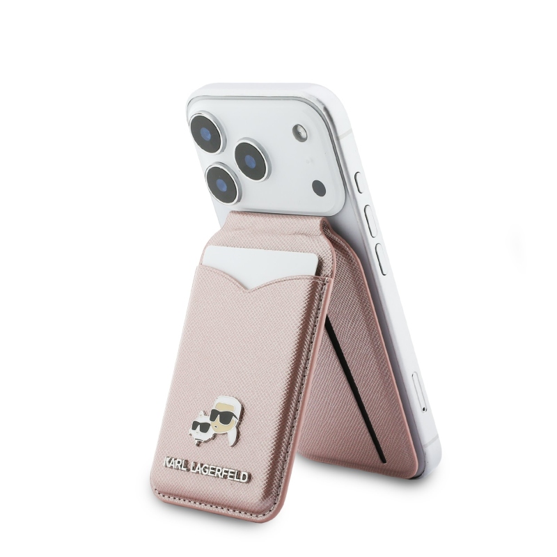 Karl Lagerfeld Mirror MagSafe Cardslot peňaženka so stojanom ružová
