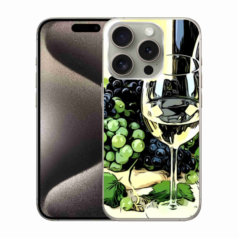 Gélový kryt mmCase na iPhone 15 Pro - pohár vína