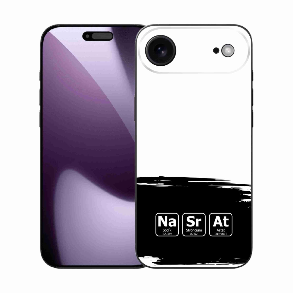 Gélový kryt mmCase na iPhone 17 Air - chemické prvky čiernobiele pozadie