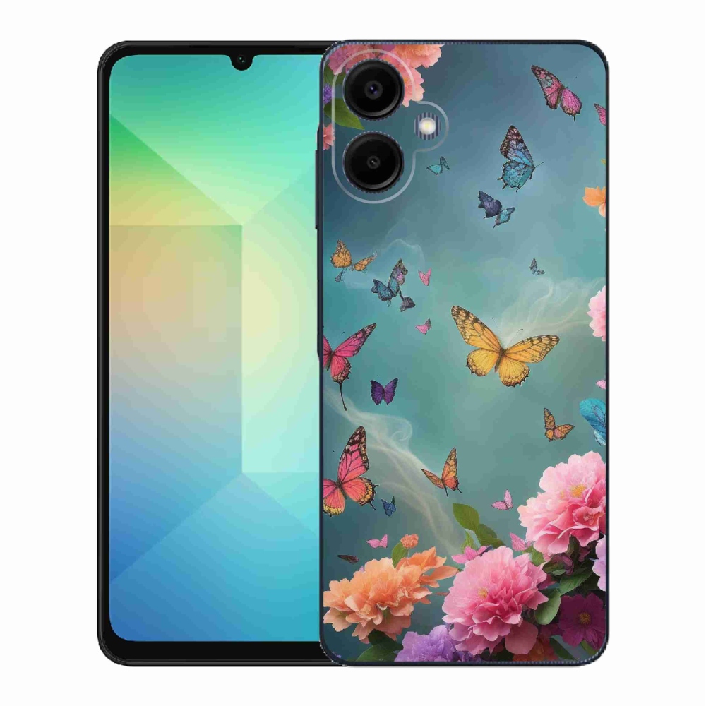 Gélový kryt mmCase na Samsung Galaxy A06 4G - farebné kvety a motýle