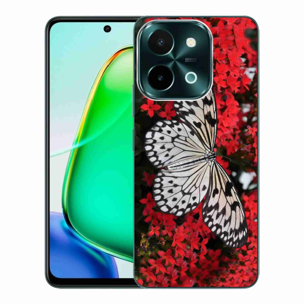 Gélový kryt mmCase na Vivo Y28 - čiernobiely motýľ 1