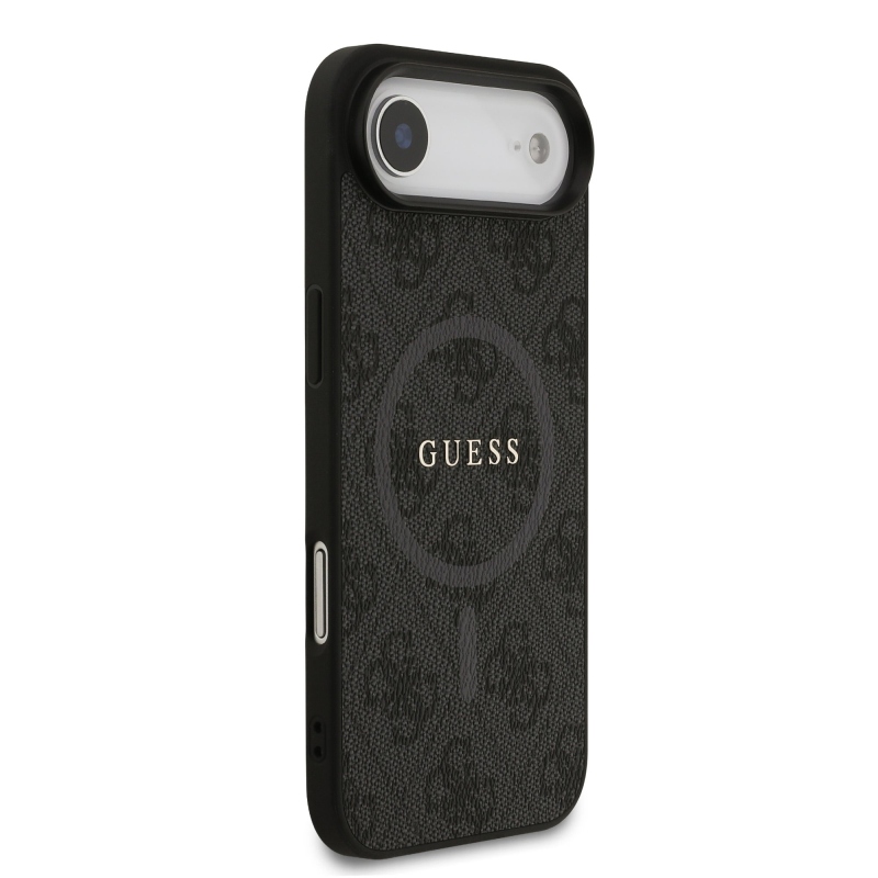 Guess PU kožený zadný kryt 4G Colored Ring MagSafe pre iPhone Air Black