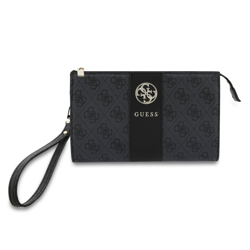 Guess PU 4G Stripe Metal Logo Kabelka na telefón, čierna