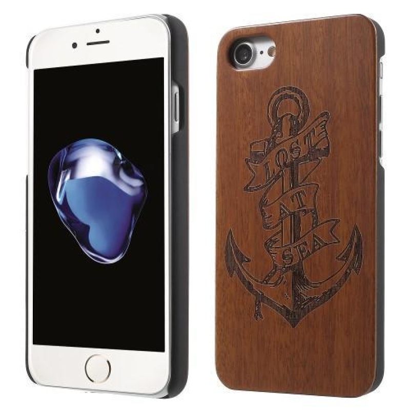 Woody drevené puzdro s plastovým uchytením na iPhone 7 a 8 - kotva