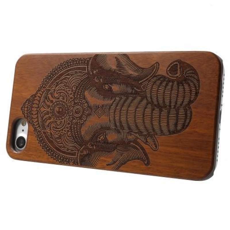 Woody drevený obal s plastovým držaním na iPhone 8 a iPhone 7 - slon