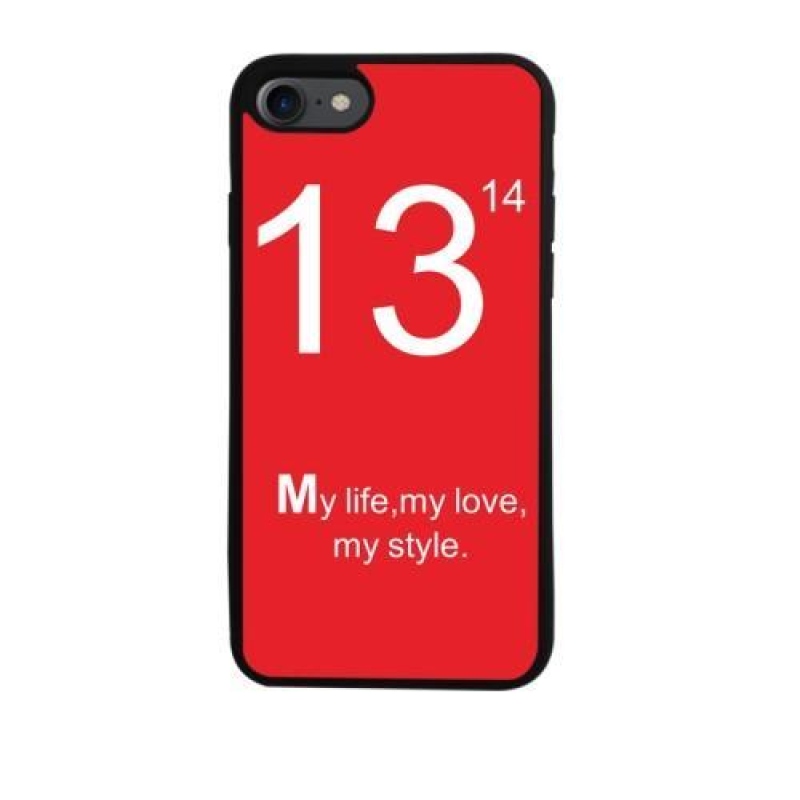 Word gélový obal na iPhone 7 a iPhone 8 - my love / červený