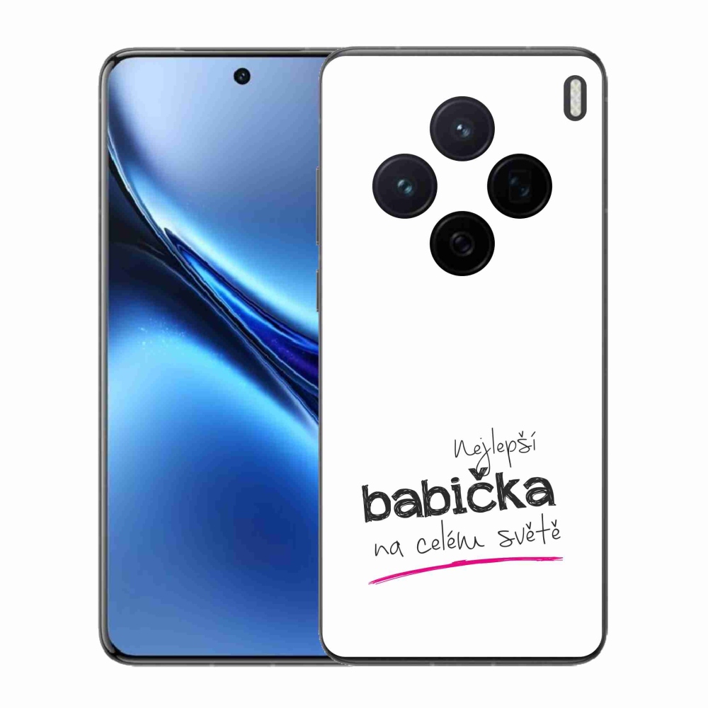 Gélový kryt mmCase na Vivo X200 5G - najlepšia babička 4 biele pozadie
