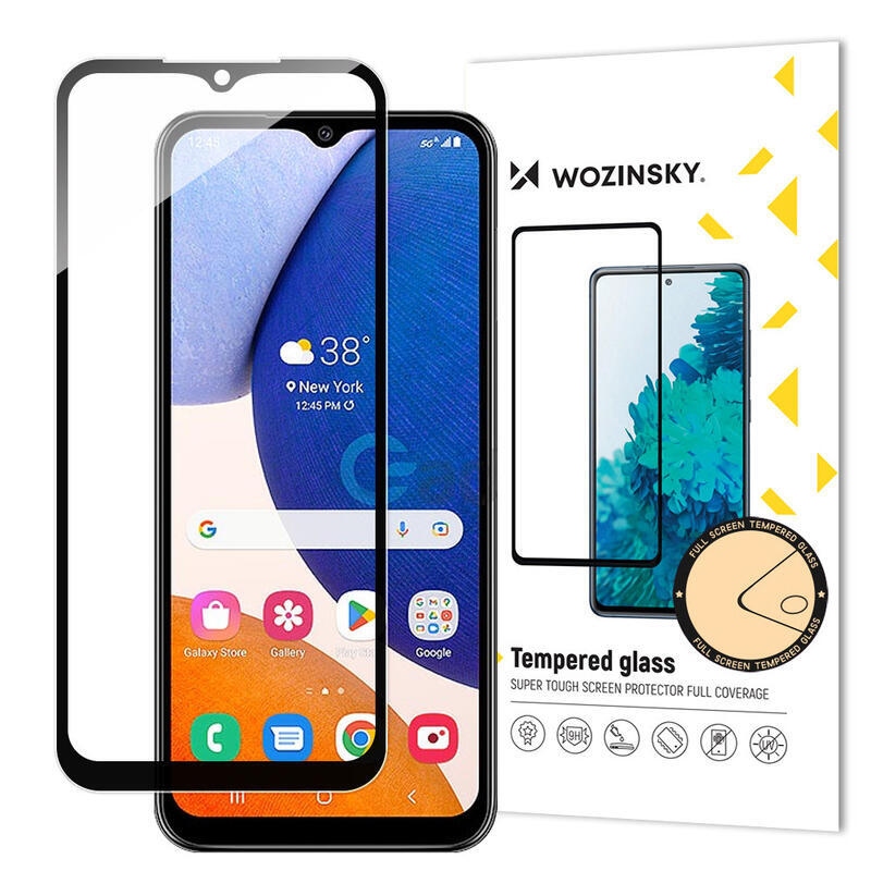 Wozinsky celoplošné tvrdené sklo na Samsung Galaxy A14 4G/5G - čierne