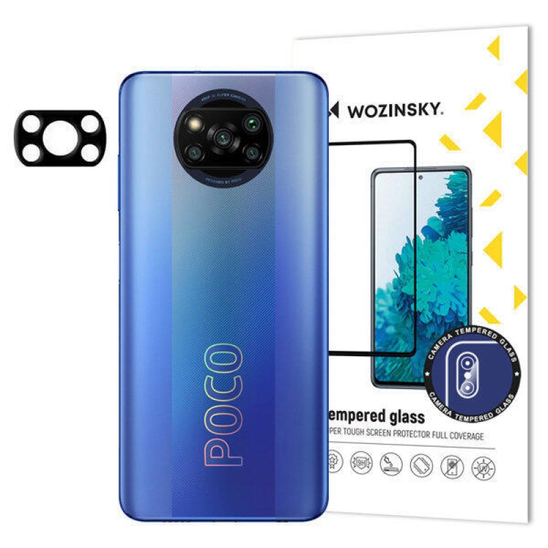 Wozinsky tvrdené sklo šošovky fotoaparátu na mobil Xiaomi Poco X3/X3 Pro - čierne