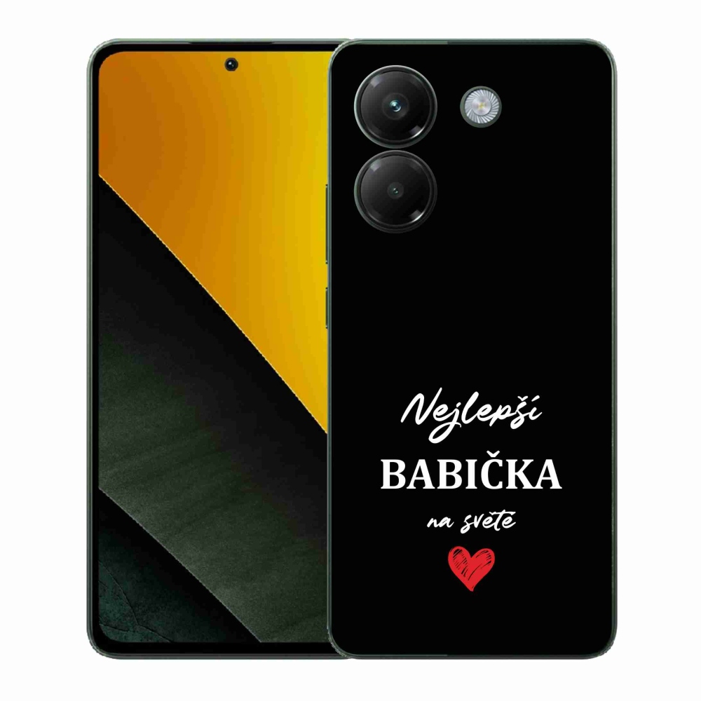 Gélový kryt mmCase na Xiaomi Poco M7 Pro 5G - najlepšia babička 1 čierne pozadie