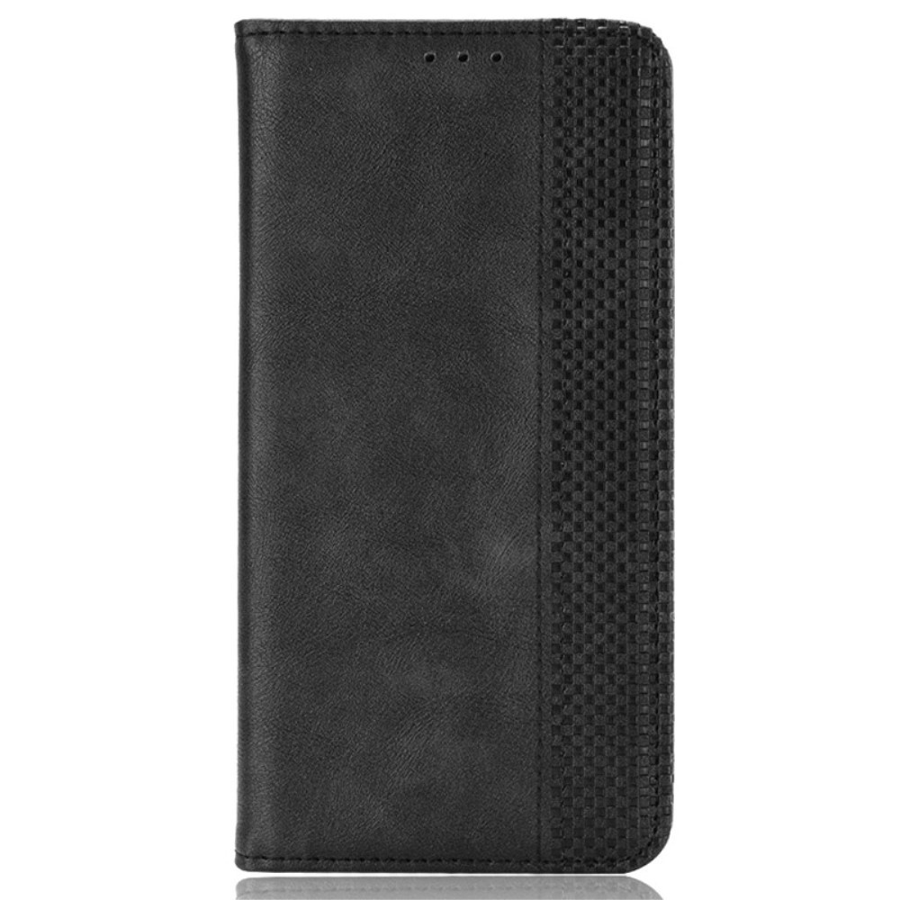 Vintage knižkové púzdro na Xiaomi Redmi Note 14S/Note 13 Pro 4G/Poco M6 Pro - čierne