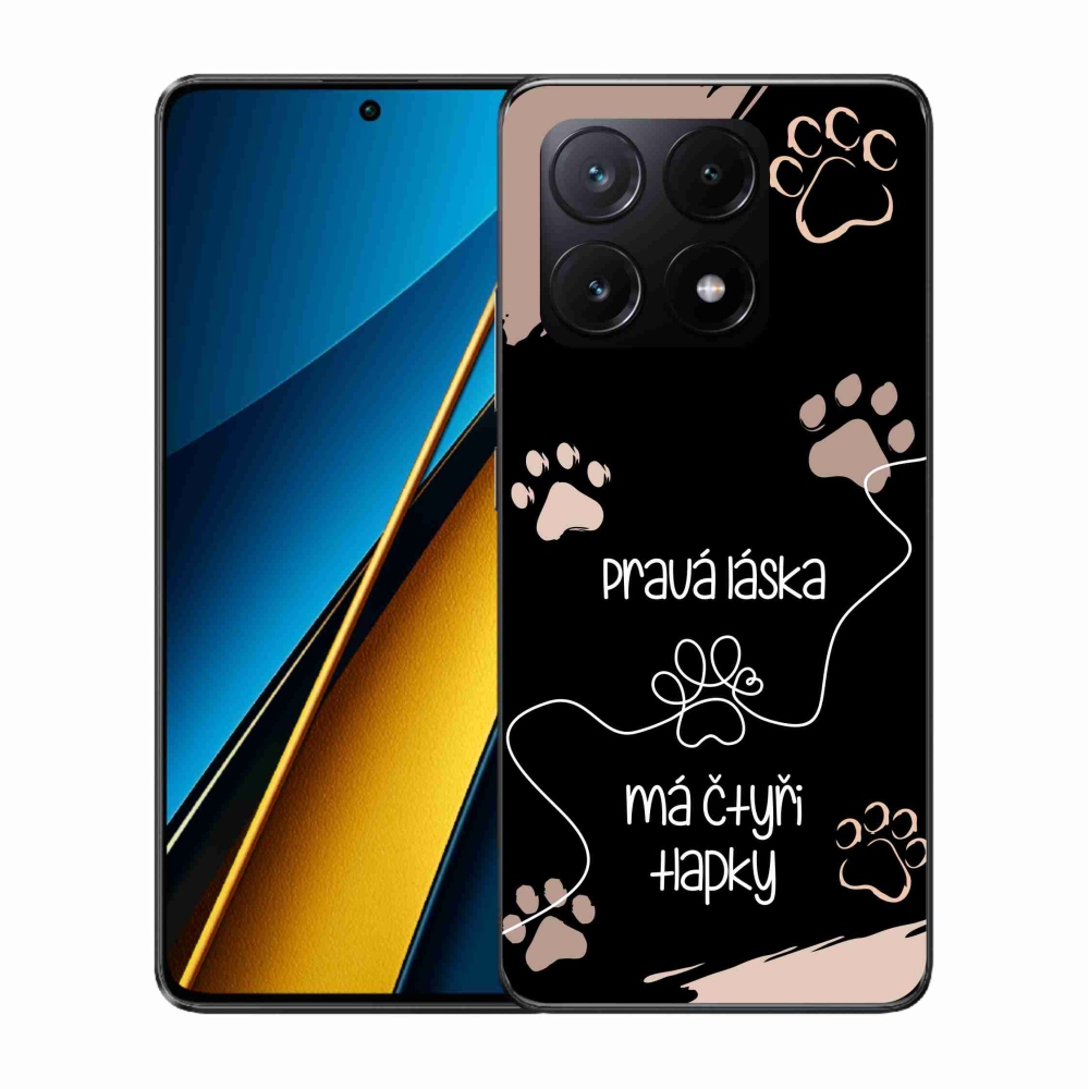 Gélový kryt mmCase na Xiaomi Poco X6 Pro 5G - psí motív 1 čierne pozadie