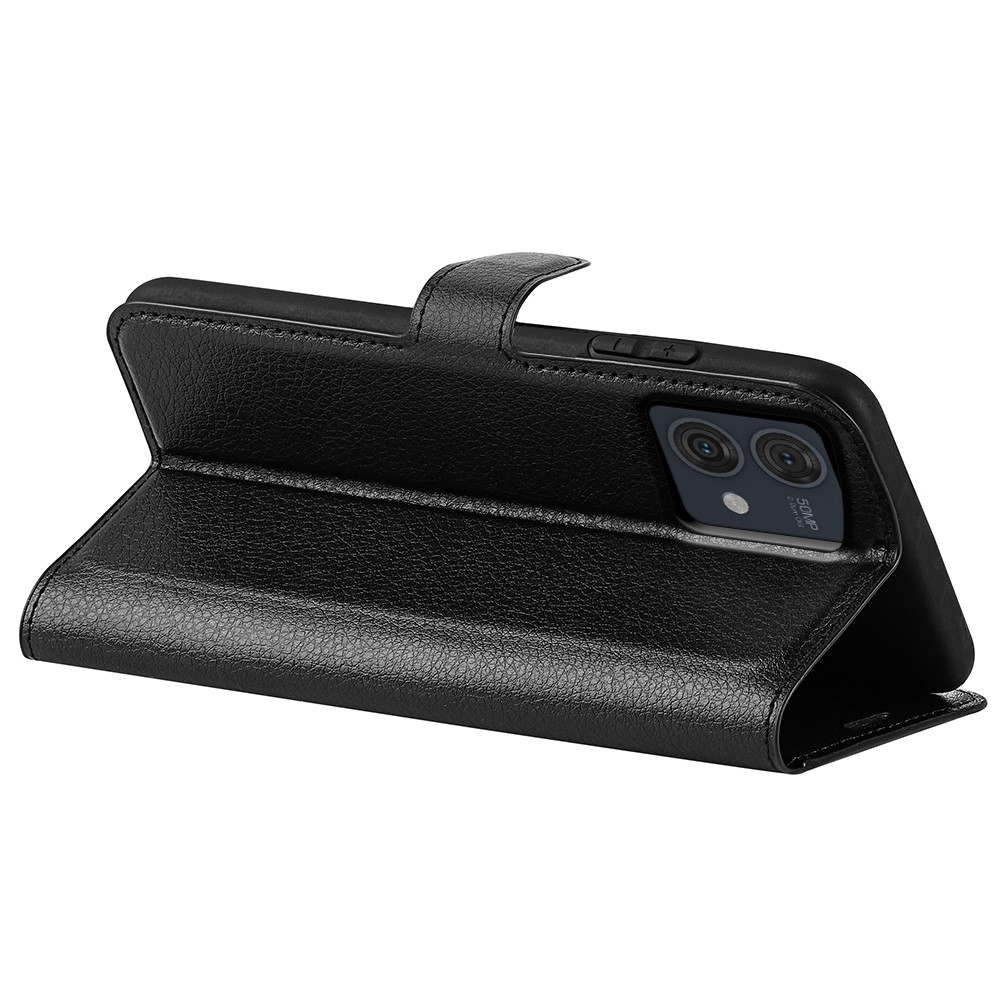 Litchi knižkové púzdro na Motorola Moto G84 5G - čierne