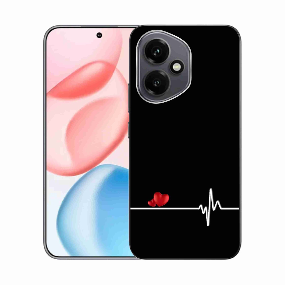 Gélový kryt mmCase na Honor 400 - srdce a tep čierne pozadie