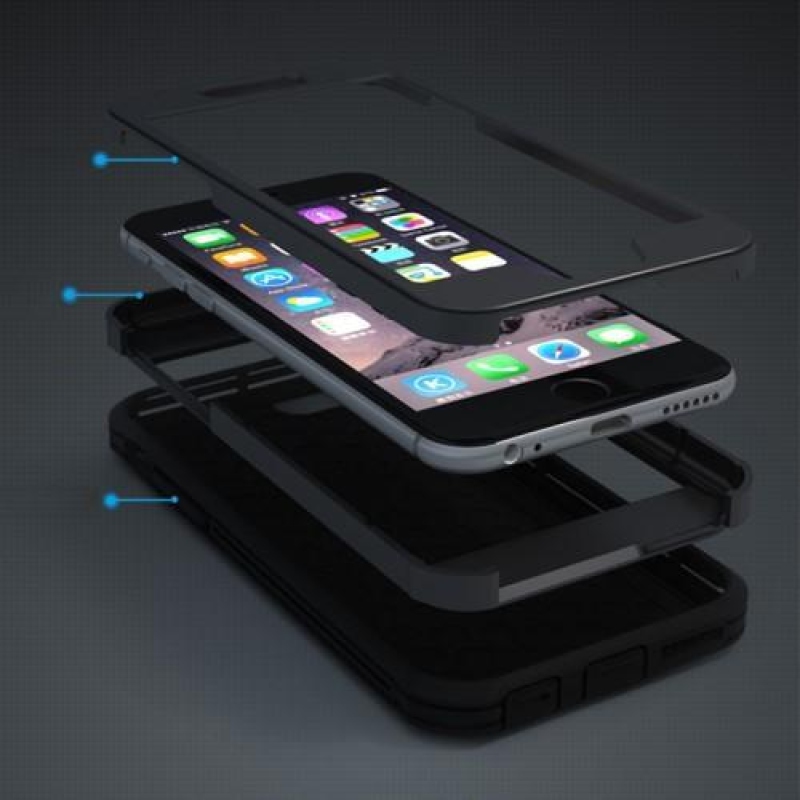Wrap odolný gélový obal na iPhone 6 Plus a iPhone 6s Plus - čierny