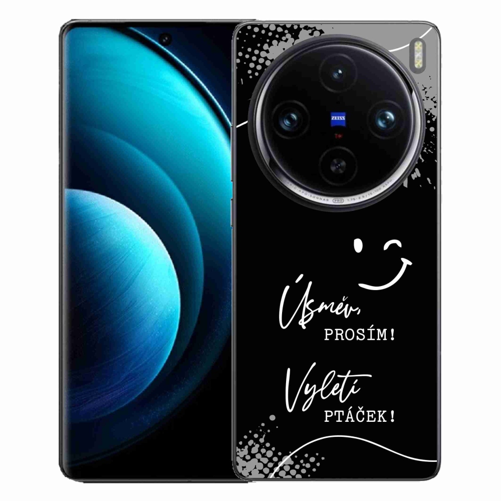 Gélový kryt mmCase na Vivo X100 Pro 5G - vtipný text 4 čierne pozadie