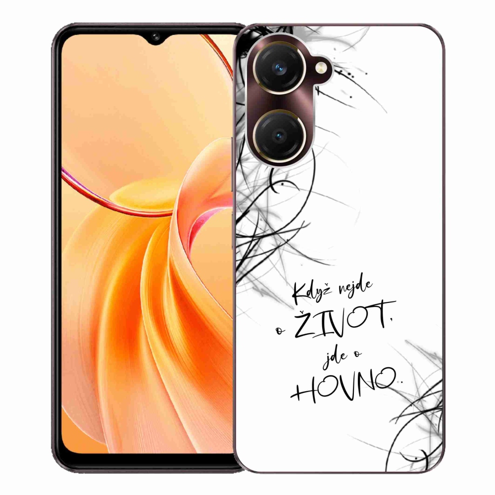 Gélový kryt mmCase na Vivo Y28s 5G - vtipný text 16 biele pozadie
