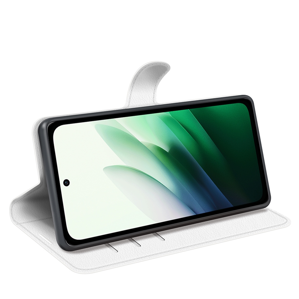 Litchi knižkové púzdro na Xiaomi Redmi 15 4G/5G (171mm) - biele