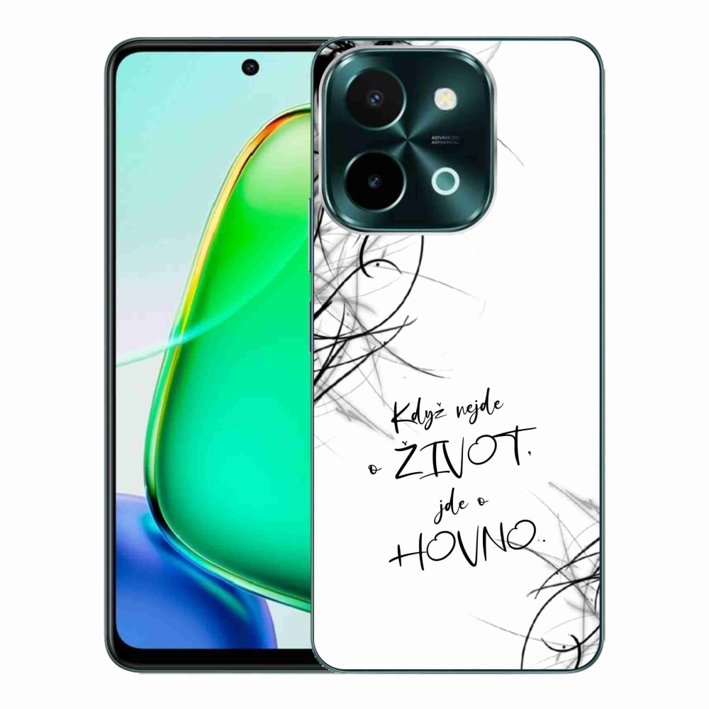 Gélový kryt mmCase na Vivo Y28 - vtipný text 16 biele pozadie