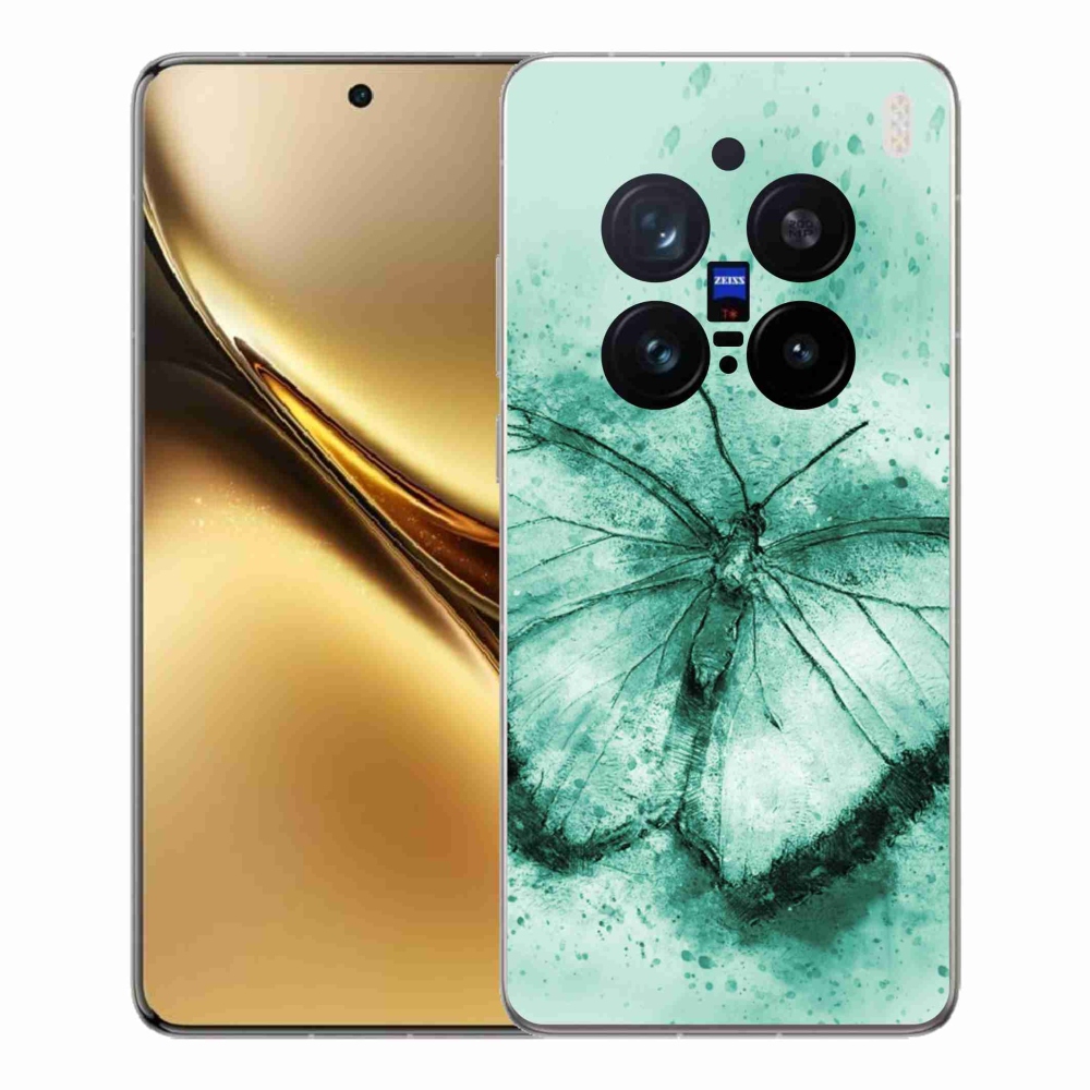 Gélový kryt mmCase na Vivo X200 Pro 5G - zelený motýľ
