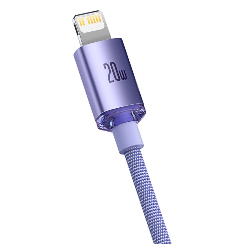 Baseus CAJY000205 Crystal Shine Series Dátový Kábel USB-C - Lightning 20W 1,2m Purple