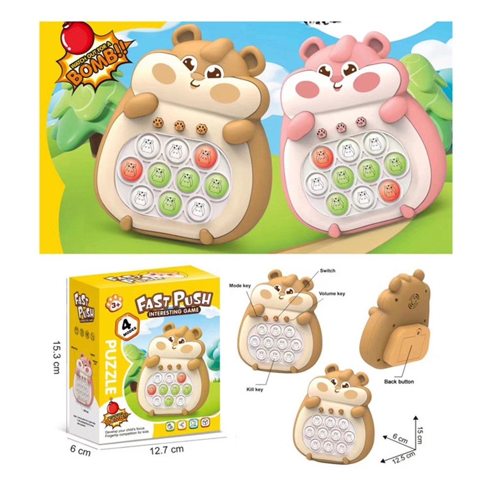 Elektronická reakčná hra s bublinkovým panelom pre deti - ružová