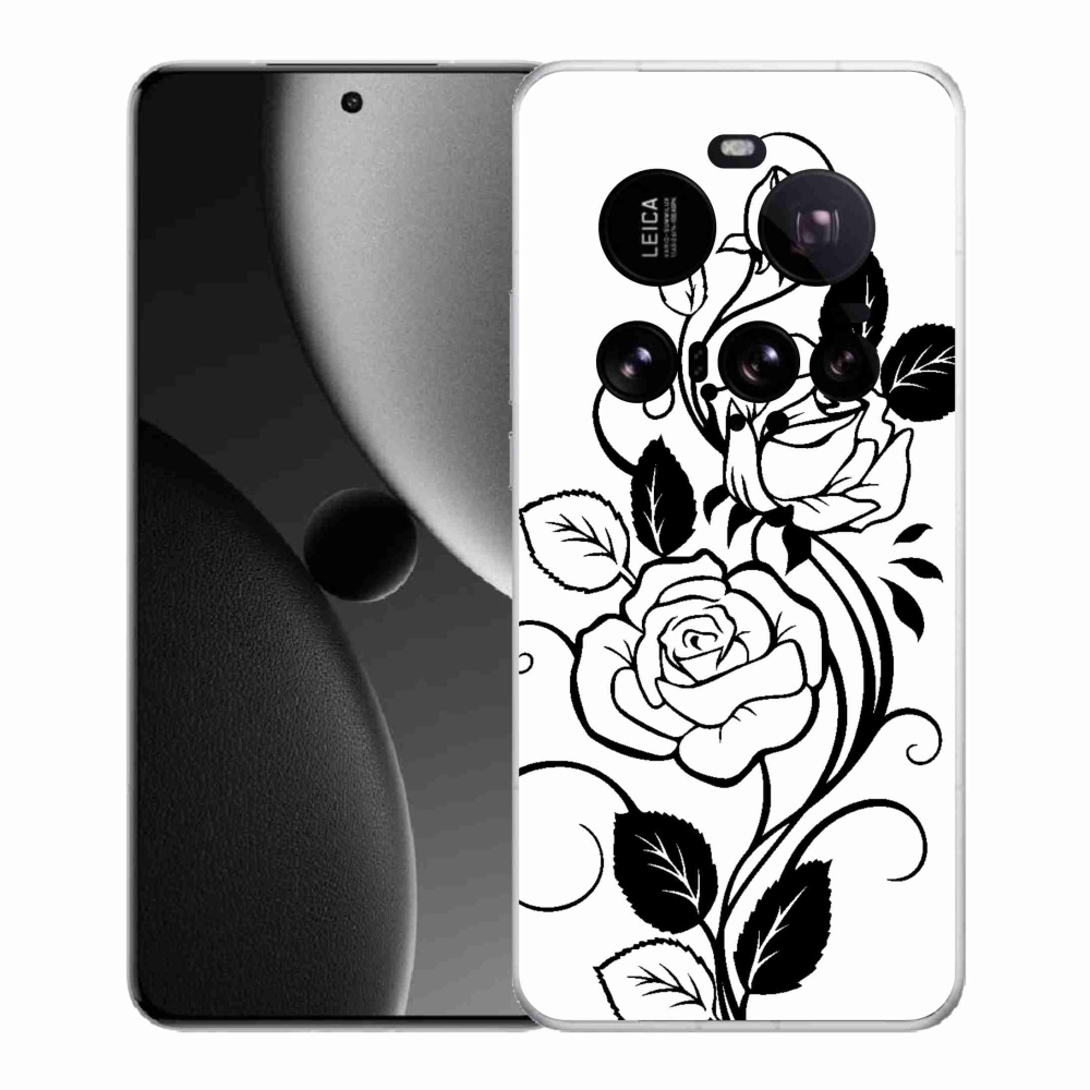 Gélový kryt mmCase na Xiaomi 15 Ultra - čiernobiela ruža