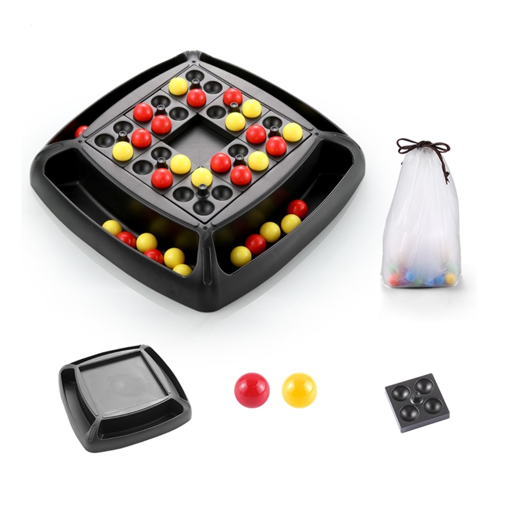 Dvojfarebná logická dosková hra s guličkami pre rozvoj myslenia