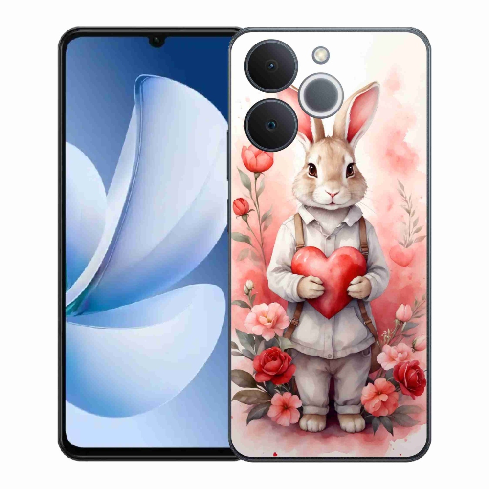 Gélový kryt mmCase na Realme Note 70T - zajac so srdiečkom