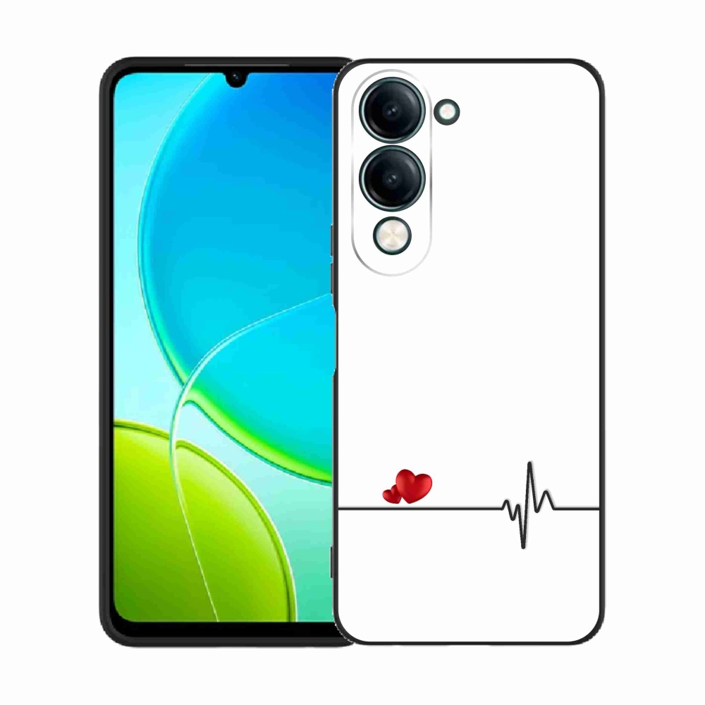 Gélový kryt mmCase na Vivo Y29s 5G - srdce a tep biele pozadie