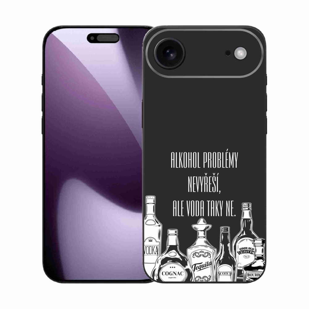 Gélový kryt mmCase na iPhone 17 Air - vtipný text čierne pozadie