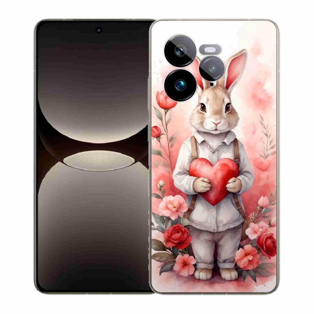 Gélový kryt mmCase na Realme GT 7 Pro 5G - zajac so srdiečkom
