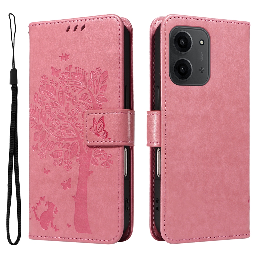 Trees knižkové púzdro na Xiaomi Redmi 15C 4G/5G (173mm) - ružové
