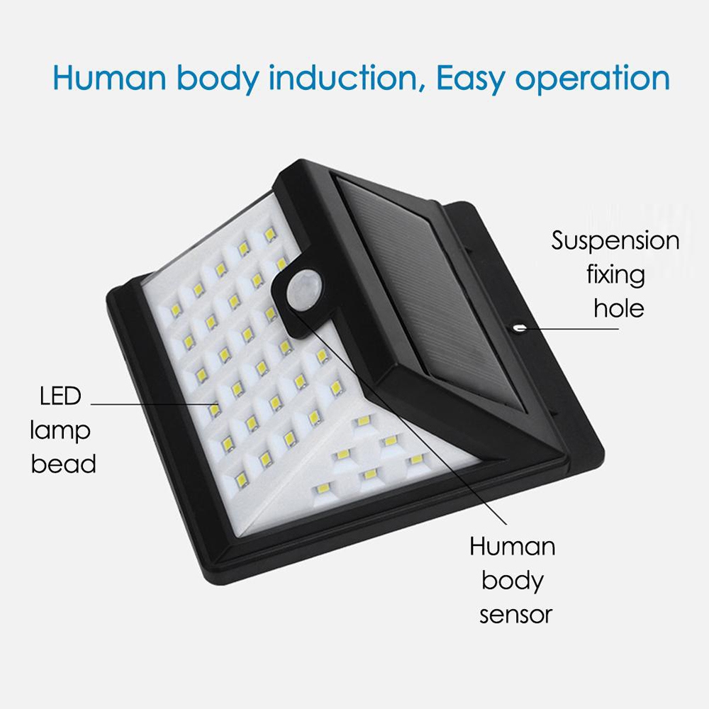 Kompaktné vonkajšie solárne LED svietidlo 40 diód s detekciou pohybu