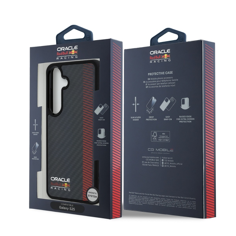 Red Bull Carbon Powerbar MagSafe Zadný Kryt pre Samsung Galaxy S25+ Black
