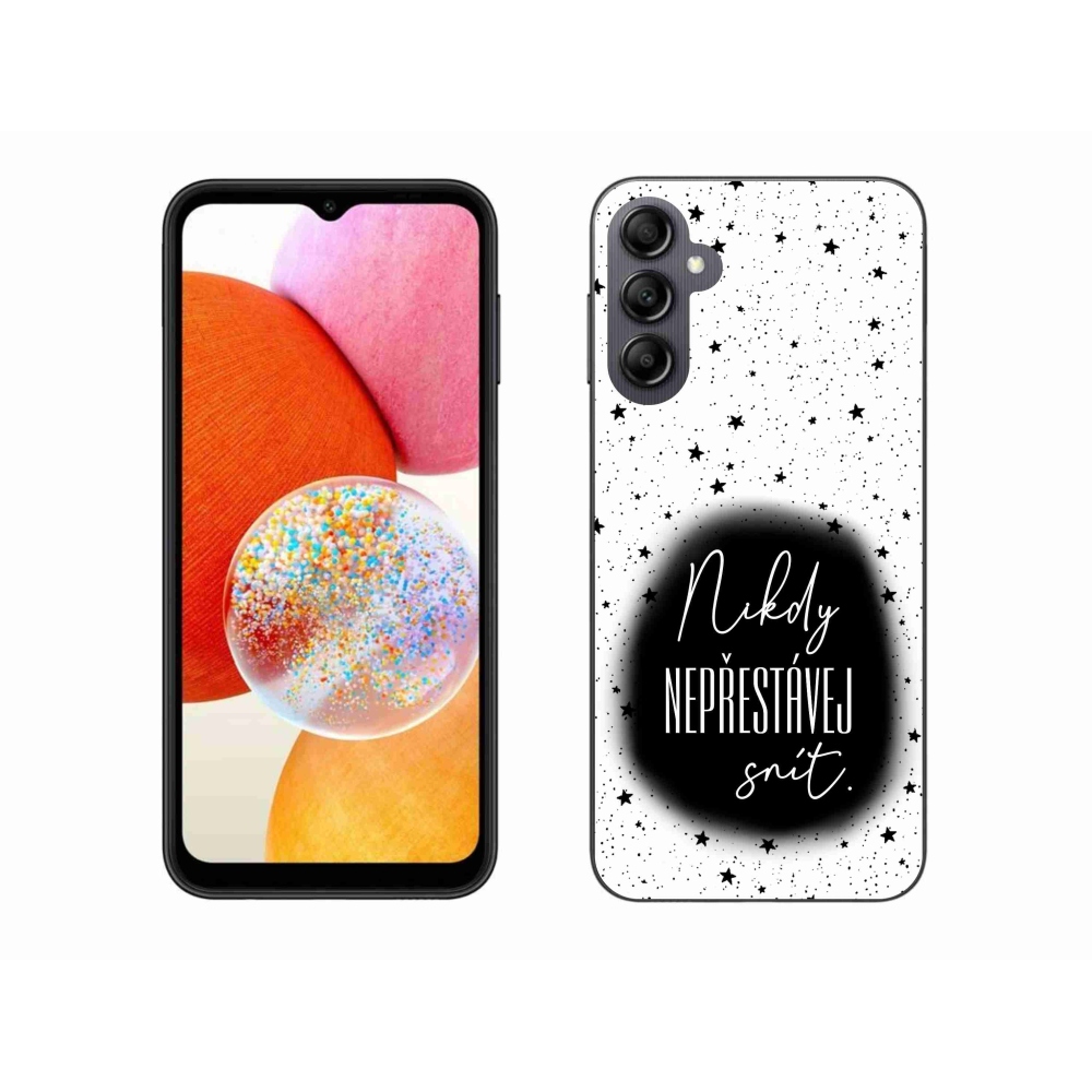 Gélový kryt mmCase na Samsung Galaxy A14 4G/5G - citát 1 čiernobiele pozadie