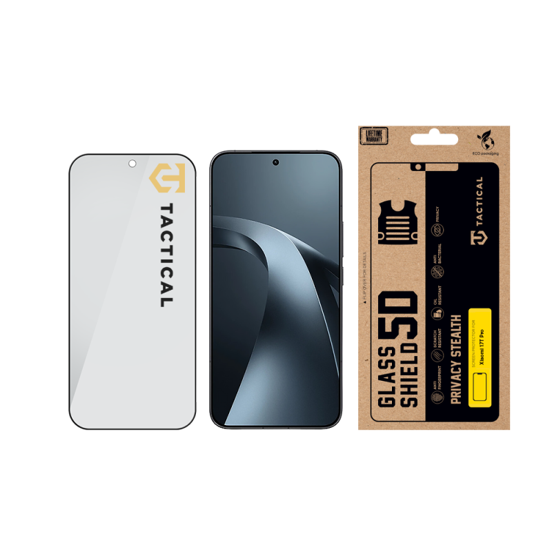 Taktické sklo Privacy Stealth 5D pre Xiaomi 17T Pro – čierne