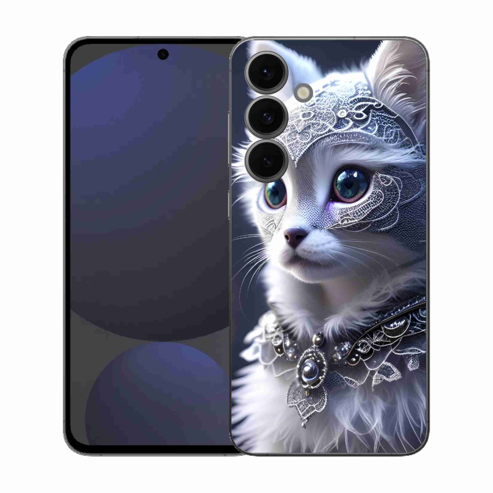 Gélový kryt mmCase na Samsung Galaxy S25 FE - biela mačka
