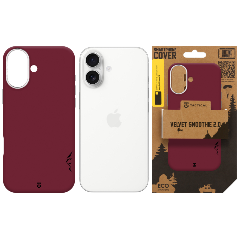 Tactical MagForce Velvet Smoothie 2.0 – puzdro pre Apple iPhone 17, farba Burgundy