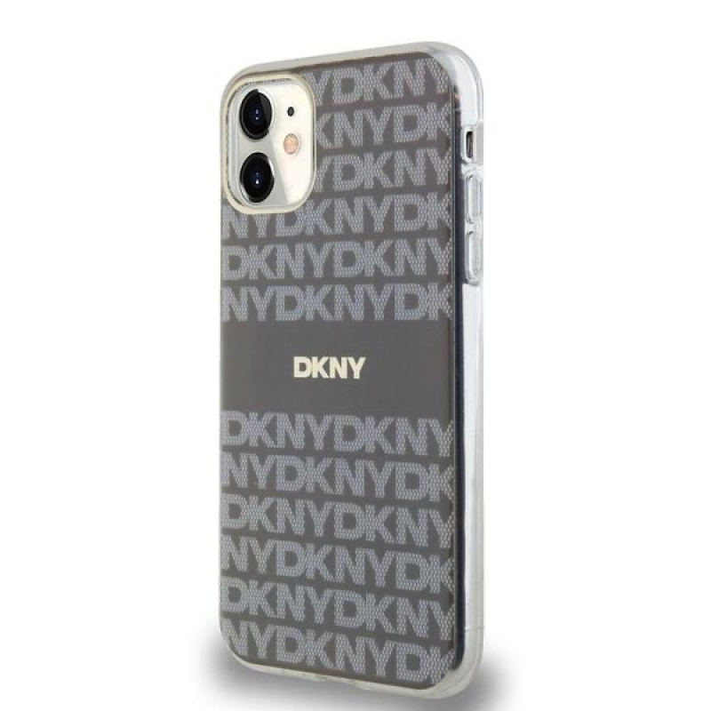 DKNY PC/TPU Repeat Pattern Tonal Stripe Magsafe Zadný Kryt pre iPhone 11 Beige