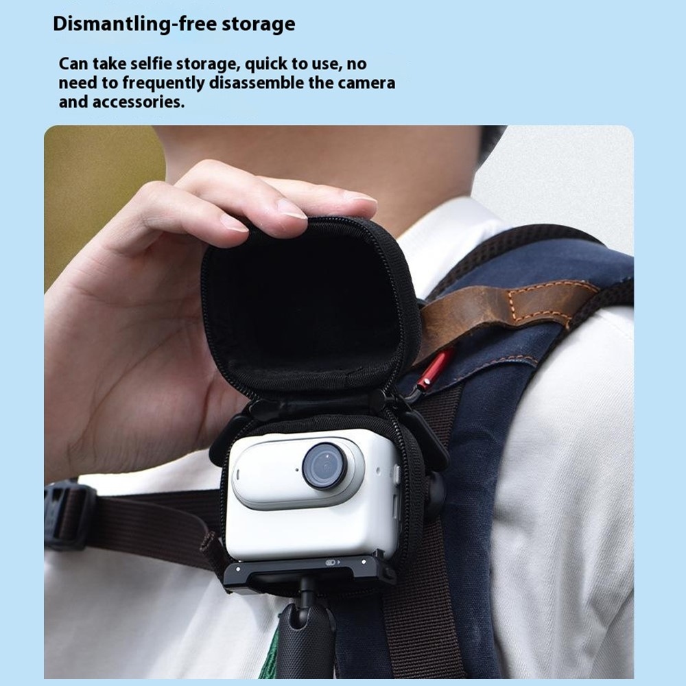 BRDRC ochranné puzdro s karabínou pre Insta360 GO 3S / GO 3 - šedé