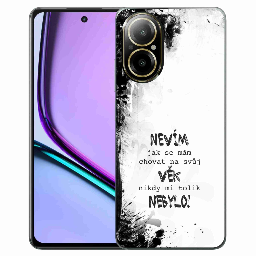 Gélový kryt mmCase na Realme C67 - vtipný text 14 biele pozadie